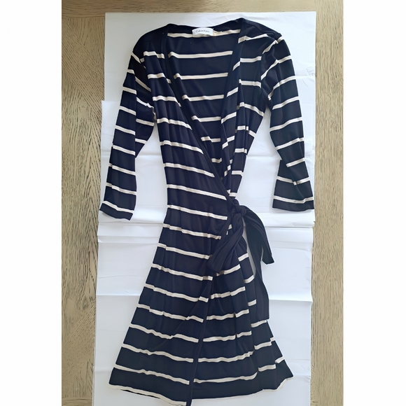 Calvin Klein Faux Wrap Dress in Jersey Knit - Picture 2 of 3